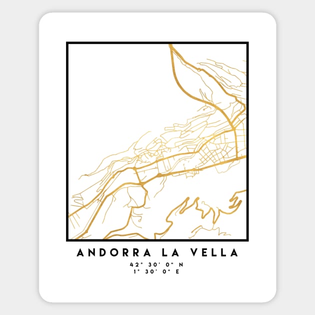 ANDORRA LA VELLA CITY STREET MAP ART Sticker by deificusArt